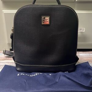Like New Dooney & Bourke Black Leather Zip Pod Backpack~Larger Size